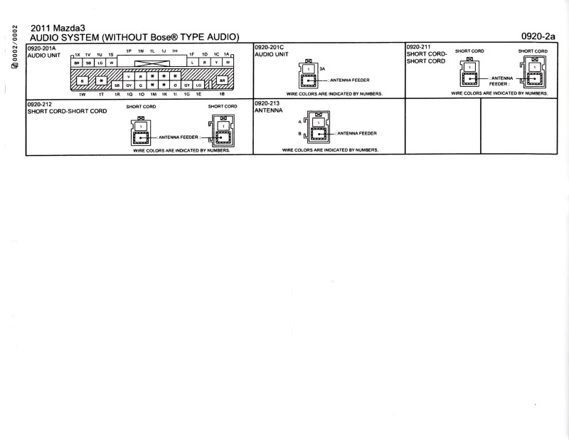 MAZDA Car Radio Stereo Audio Wiring Diagram Autoradio connector wire